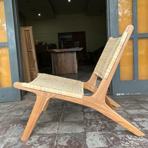 Teak Wood Living Room <b>Sofas</b> Lounge Chair Handwoven Natural Rattan <b>Cane</b> Accent Lazy Chairs Single <b>Sofa</b> Couch Wholesale Supplier - Product Image 6