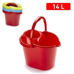 Secchio per Mop 14 L in Plastica Portatile per Pulizie, Rosso Colorato - Product Image 1