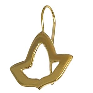 14K Yellow Gold Vermeil <b>Small</b> Open Ivy Leaf Hook <b>Earrings</b> <b>for</b> <b>Women</b> Elegant Botanical Design Delicate Fashion Jewelry - Product Image 3