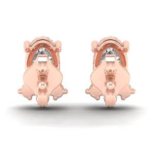 Boucles d'oreilles clous REYES en argent sterling 925 avec diamant de laboratoire CVD HPHT de 0,81 carat taille ovale, design classique, fermoir à vis, bijoux fins - Product Image 4