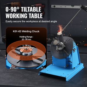 Posizionatore per Saldatura da 10KG 0-90 con Tavola Girevole da 8.1" e Mandrino a 3 Griffe (1-12 RPM 20W) - Product Image 6