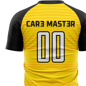 เสื้อฟุตบอลพิมพ์ลายดิจิทัลคุณภาพสูง ระบายอากาศได้ดี ผลิตจากโพลีเอสเตอร์ 100% ขายดี  รับออกแบบโลโก้ของคุณเอง ชุดฟุตบอล - Product Image 6