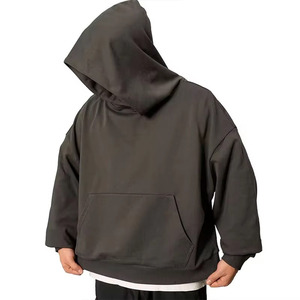 Sweat-shirts à logo personnalisé de qualité supérieure, coupe ample, pour hommes, coupe minimaliste, en molleton de coton épais, couleur unie, OEM ODM - Product Image 4