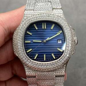 Relojes de Lujo de Diseño con Movimiento Mecánico Automático, Relojes con Incrustaciones de Moissanita VVS para Hombre, Venta al por Mayor desde India - Product Image 5