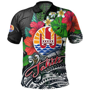 เสื้อโปโลผู้ชายลายดอกไม้โพลีนีเซียนสีเขียวจากตาฮิติ แขนสั้น ทรงปกติ สวมใส่สบาย ดีไซน์พิมพ์ลาย ระบายอากาศได้ดี ผลิตจากโพลีเอสเตอร์ 100% - Product Image 6