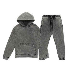 Conjuntos Deportivos Personalizados para Hombre con Lavado Ácido, Servicio OEM de Fábrica, Conjuntos Deportivos de Alta Calidad, Estilo Urbano, con Logotipo Serigrafiado - Product Image 1