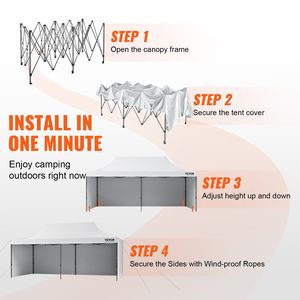 Carpa Plegable de 10x20 Pies con Paredes Laterales Removibles, Gazebo Portátil Instantáneo con Bolsa con Ruedas, Resistente a los Rayos UV e Impermeable - Product Image 4