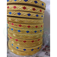 Galon métallique doré en Mylar pour décoration, tresse biaisée, fil à tresser, accessoires tricotés, garniture en dentelle tressée