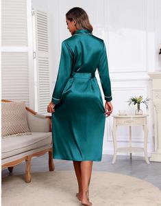 Ekouaer Peignoir en satin pour femme doux et léger avec manches longues Robes décontractées pour les fêtes de mariage Longueur au sol - Product Image 6