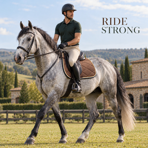 Tapis de selle matelassé marron diamanté avec bordure contrastée superposée |   Harnais d'équitation rembourré et profilé avec sangles sécurisées - Product Image 3