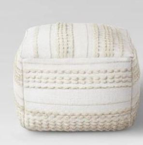 Modern Woven Knitted Ottoman <b>Poufs</b>-Stylish Multi-Functional Decor Irregular Pattern High Quality Cotton Polyester Jute Blended - Product Image 3