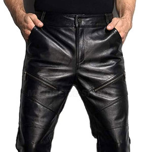 Pantalon en cuir véritable sur mesure pour homme, prix de gros, avec logo personnalisé, design unique - Product Image 6