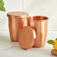 Gobelet isotherme classique en cuivre marron de qualité supérieure, écologique, 500 ml, personnalisable, pour usage domestique, idéal comme cadeau, avec couvercles, maintien au chaud jusqu'à 12-24h