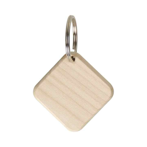 Porte-clés de luxe écologique personnalisable en bois et métal avec impression UV et gravure - Product Image 1