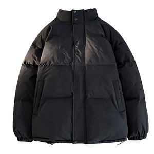 Custom High Quality Men's Winter <b>Canvas</b> Puffer <b>Jacket</b> Breathable Waterproof Hooded Bubble Style Zipper Plus Size Latest Color - Product Image 1