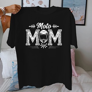 เสื้อยืดผู้หญิงผ้าฝ้ายแท้ใส่สบายสำหรับแม่รถจักรยานยนต์ - Product Image 1