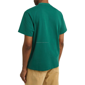 T-shirt en coton vert pour homme Saint Louis, manches courtes, col rond, imprimé lettres, coupe classique - Product Image 2