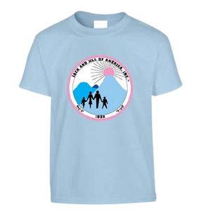 T-shirt graphique bleu clair à manches courtes pour adolescents, col rond, imprimé logo, décontracté, léger, pour tous les jours, pour garçons et filles - Product Image 1
