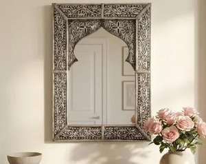 Designer <b>Arch</b> Top Mirror With Detailed Mosaic <b>Frame</b> For Wall Decor Accent Enhances Interiors With A Classic And Artistic Look - Product Image 6