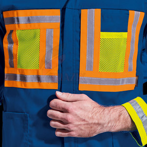 Combinaison de travail robuste pour hommes en polyester respirant haute visibilité, vêtements industriels, matériaux durables, options de rangement fonctionnelles - Product Image 6