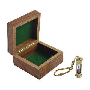 Llavero náutico con diseño de caja de madera, decoración para el hogar, diseño pulido, latón sólido - Product Image 4