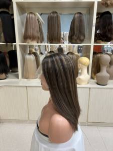 Vente en gros usine de cheveux humains vierges chinois HD pour perruques, longueurs variées, tailles de bonnets moyennes, petites et grandes, densité 150%, sans colle - Product Image 4