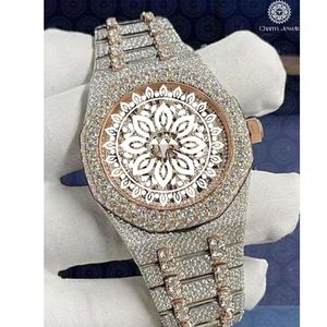 Reloj de Lujo Charm Jewels de Acero Inoxidable con Incrustaciones de Diamantes, Movimiento Mecánico Analógico, Esfera de 40 mm, Cristal de Zafiro, Moda Masculina - Product Image 3