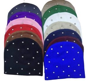 New Arrival Rhinestone Beanie <b>Hat</b> for Women Sparkly Crystal Knit Winter <b>Cap</b> Fashion Bling Beanie Low MOQ Wholesale Supplier - Product Image 2