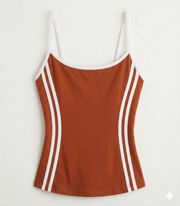 Débardeurs moulants rayés tricotés de haute qualité pour femmes, style sportif, sans manches, décontractés, pour le printemps et l'été 2026 – Vente en gros - Product Image 1