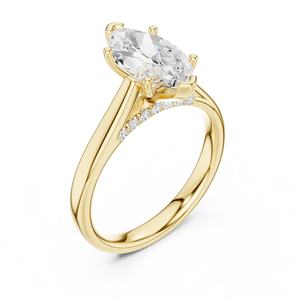 แหวนเพชรทรงมาร์คีส์คุณภาพสูง 2 กะรัต ผลิตในห้องปฏิบัติการ ทองคำแท้ 14k รับรองโดย IGI ของขวัญสำหรับงานแต่งงานและหมั้น แหวนสำหรับผู้หญิง - Product Image 3
