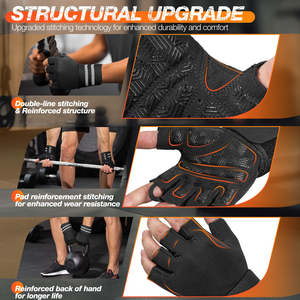 Guantes Acolchados para Levantamiento de Pesas para Atletas de CrossFit, Amortiguación de Espuma para Prevenir Callosidades, Cierre Ajustable con Gancho y Bucle - Product Image 5