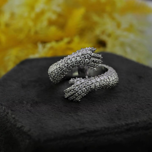 Bague Statement Unique en Forme de Main Givrée, Moissanite, Argent 925 Plaqué Or 14K, Bijou Classique de Luxe Hip Hop pour Femme, Tendance - Product Image 2