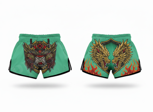 กางเกงขาสั้น MMA BJJ สำหรับชกมวยไทย คิกบ็อกซิ่ง ผลิตจากผ้าซาตินโพลีเอสเตอร์ รุ่นใหม่ล่าสุด เอวยางยืดสูง สำหรับผู้ชาย - Product Image 4