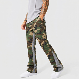 Men Camouflage Flare Sweatpants With Side <b>Trouser</b> Pajama Stripe <b>Drawstring</b> Waist Casual Flare Pants Men Outdoor Flare Sweatpants - Product Image 6