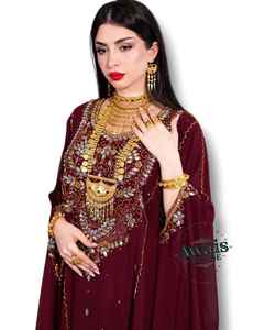 Robe de soirée AWAIS HOUSE Dubaï 2025 élégante et luxueuse en mousseline de soie perlée, coupe trapèze, longueur ras du sol, pour l'Aïd, lavable, service OEM - Product Image 6