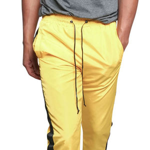 Pantalon de survêtement jaune brillant personnalisé pour homme, avec bande latérale, style hip-hop streetwear, coupe-vent imperméable pour le sport et le fitness, vente en gros - Product Image 5