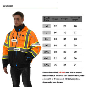 Chaqueta de Trabajo de Alta Visibilidad para Hombre, Reflectante, de Poliéster, Impermeable, Resistente al Viento, Uniforme de Seguridad con Capucha Desmontable - Product Image 5