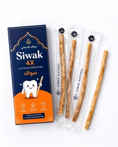 Palitos Miswak, paquete de 4, palitos naturales a base de hierbas para limpieza dental, solución sostenible para el cuidado bucal, para encías saludables y dientes limpios - Product Image 5