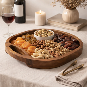 Plateau de service rond décoratif fait main moderne et multifonctionnel pour fruits secs par UF INTERNATIONAL Crafts - Product Image 5