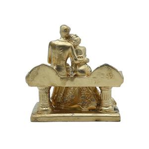 Regalo de Aniversario de Bodas, Escultura Artística para Sala de Estar, Centro de Mesa, Elegante Estatua Romántica de Pareja Dorada - Product Image 5
