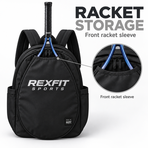 Sac à raquettes de sport REXFIT avec panneau frontal incurvé, sac de transport pour équipement sportif, fermeture éclair, sac à raquettes personnalisé - Product Image 4