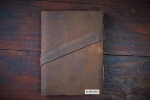 Wood-free Cotton Rug Paper Distress Leather Carved Journal <b>Book</b> Vintage Design Leather Hardcover Notebooks Journal for Gift - Product Image 2