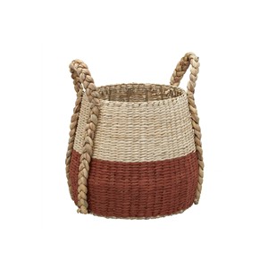 Panier de rangement en jacinthe d'eau tressée avec corde en papier, écologique, multifonctionnel pour le linge et les essentiels ménagers, fabriqué au Vietnam - Product Image 1