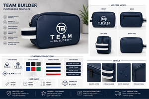 Sacs de toilette personnalisés avec logo pour team building – Rangement durable en polyester pour salle de bain et équipement de hockey avec nom brodé - Product Image 5