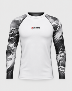Fly Humble Sportswear Men's Full Sleeve Rash Guard Digital Print Breathable Quick Dry <b>Compression</b> <b>Shirt</b> Seamless Fusing <b>Black</b> - Product Image 3