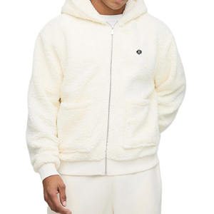 <b>Sherpa</b> Fleece Men Full Zip <b>Hoodie</b> Soft Touch Winter Weight Relaxed Fit with Hood and Custom Logo for OEM Private Label - Product Image 1