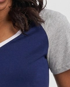 Women's <b>Raglan</b> Sleeve V-Neck T-Shirt Short Sleeve Casual Jersey Cotton <b>Top</b> Spring Summer Wear - Product Image 3