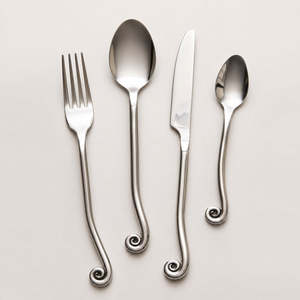 Juego de Cubiertos Minimalistas de Metal con Acabado Mate, Tenedor, Cuchillo, Cuchara, Cucharilla, Aptos para Lavavajillas, para Uso en Restaurantes, Hoteles y Servicios de Catering - Product Image 5