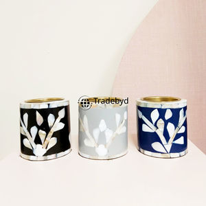 Porte-bougie élégant en os incrusté, décoration de luxe pour la maison par Tradebyd - Product Image 2