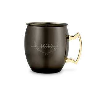 Tasse à eau en cuivre avec vernis brillant et gravure Capacité de 500ml Cadeau à usage domestique avec poignée de tasse à boire en métal - Product Image 1
